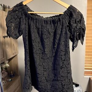 Miss Chievous Black Lace Off-Shoulder Blouse